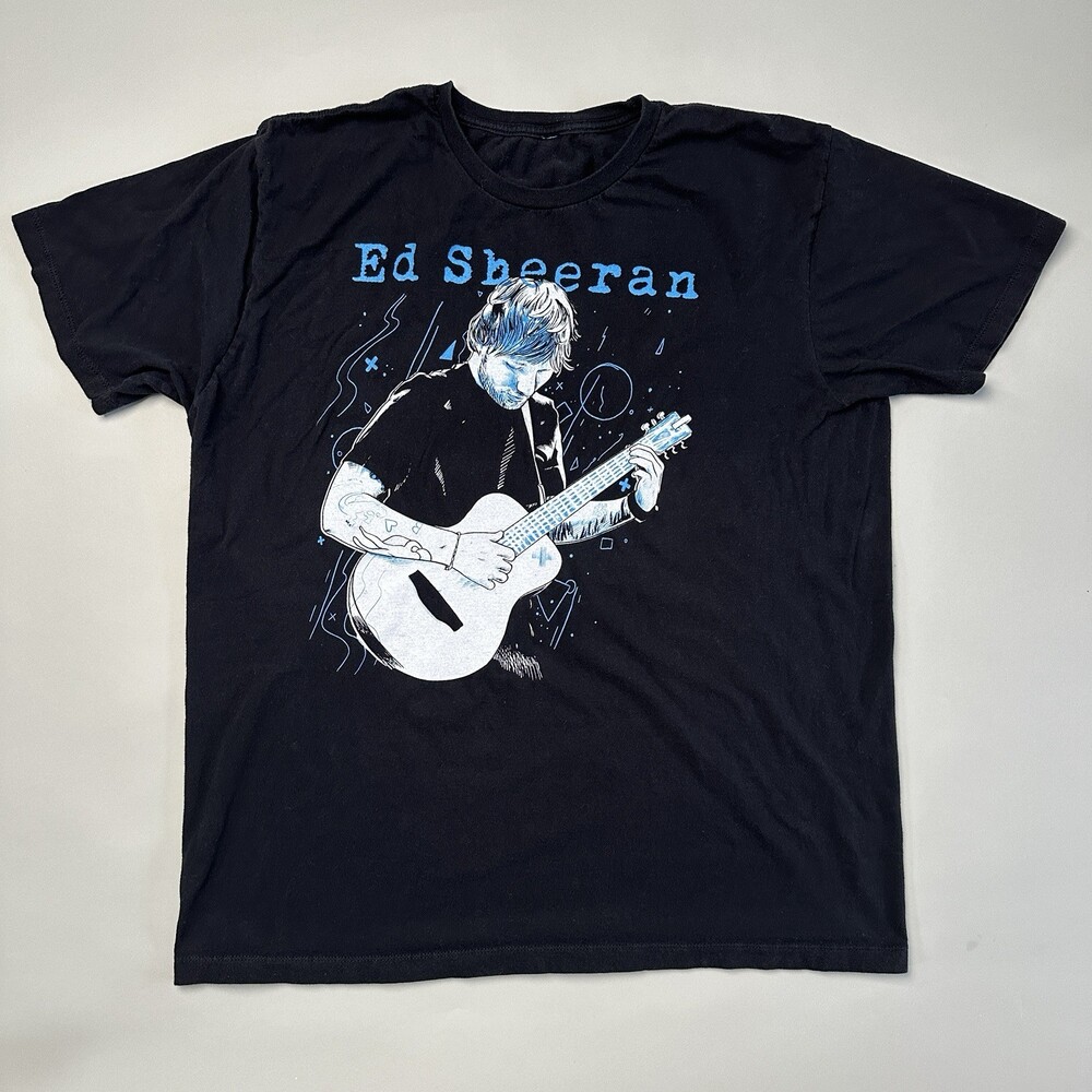 Ed Sheeran "Divide World Tour" T Shirt Black XL Tultex 2017 Perfect Castle Shape